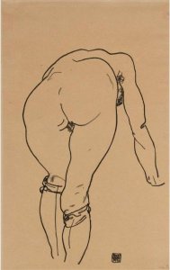 Gebueckter Akt, Rueckenansicht (Nude Bent Over, Back View)