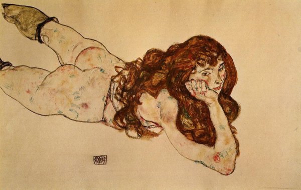 Female Nude Lying On Her Stomach