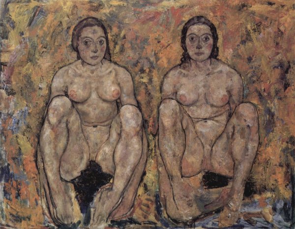 Crouching Woman Couple