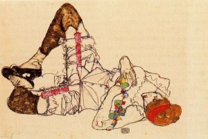 Auf dem Rucken liegende Frau - Woman Lying on Her Bac