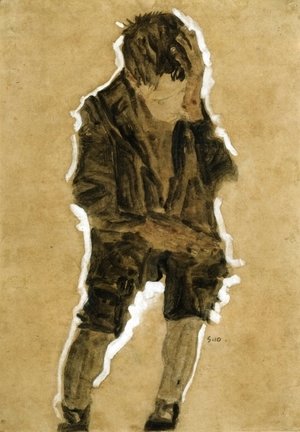 Egon Schiele - Boy With Hand To Face